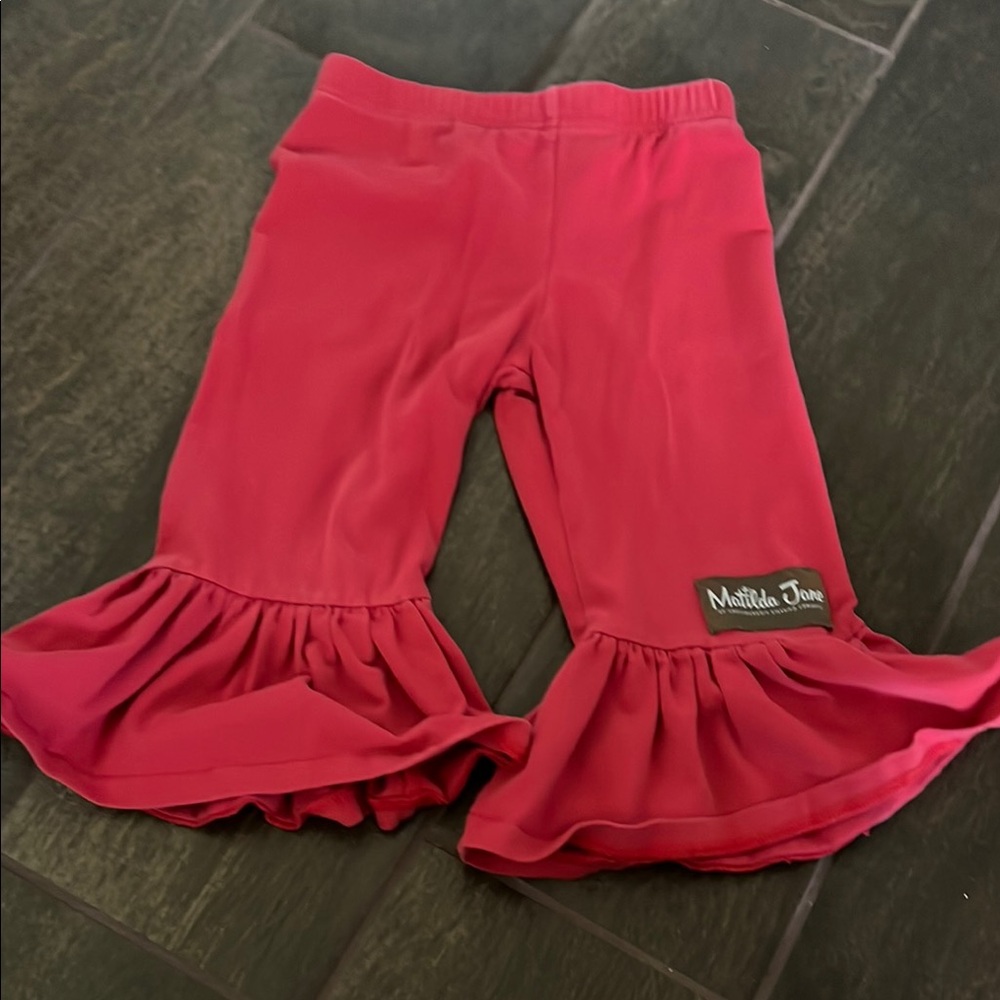 Matilda Jane red Ruffle Leggings